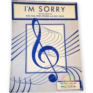 I'm Sorry Sheet Music 1952 Buck Ram